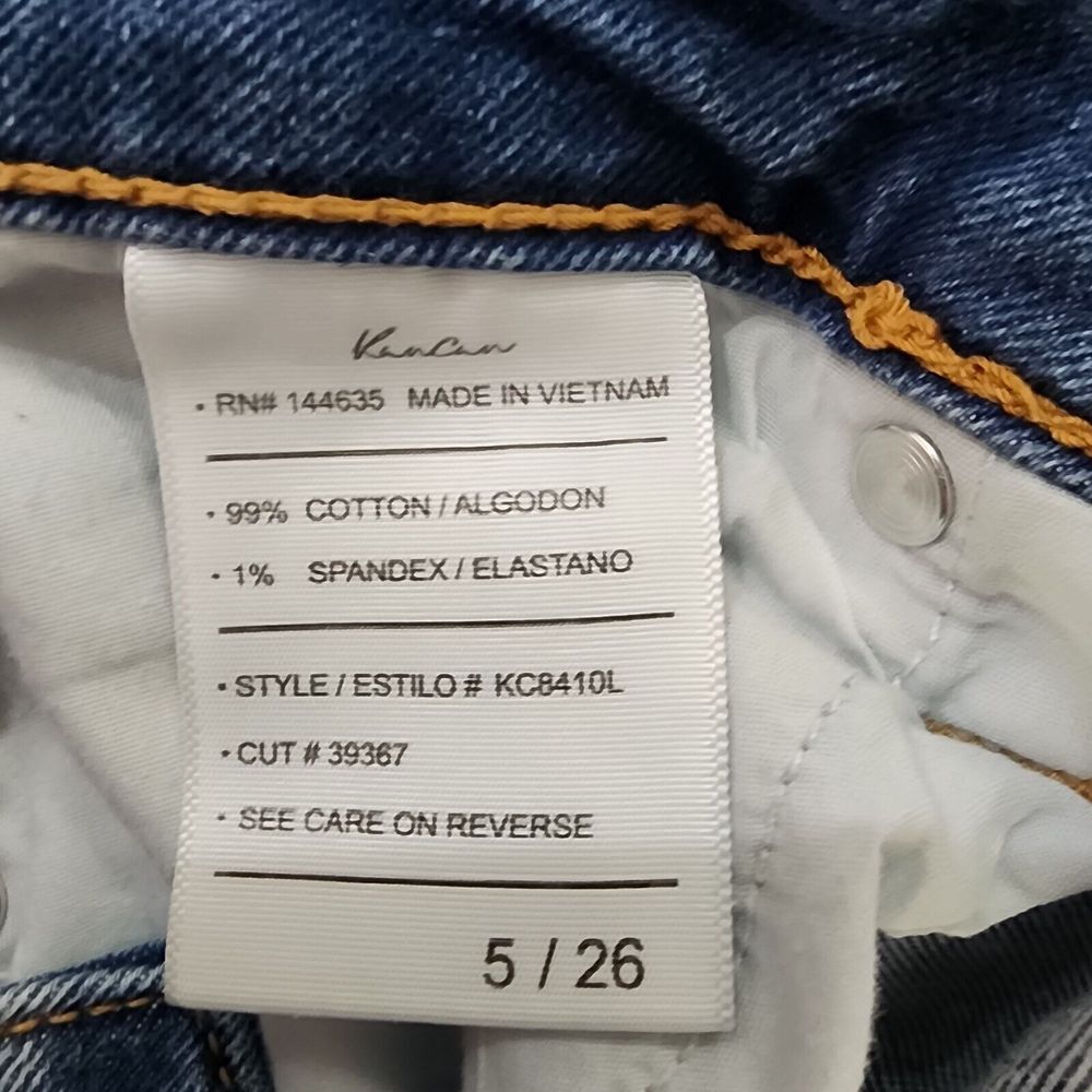 Kancan Mid Rise Tapered Leg Distressed Jeans 5/26 - Picture 5 of 6